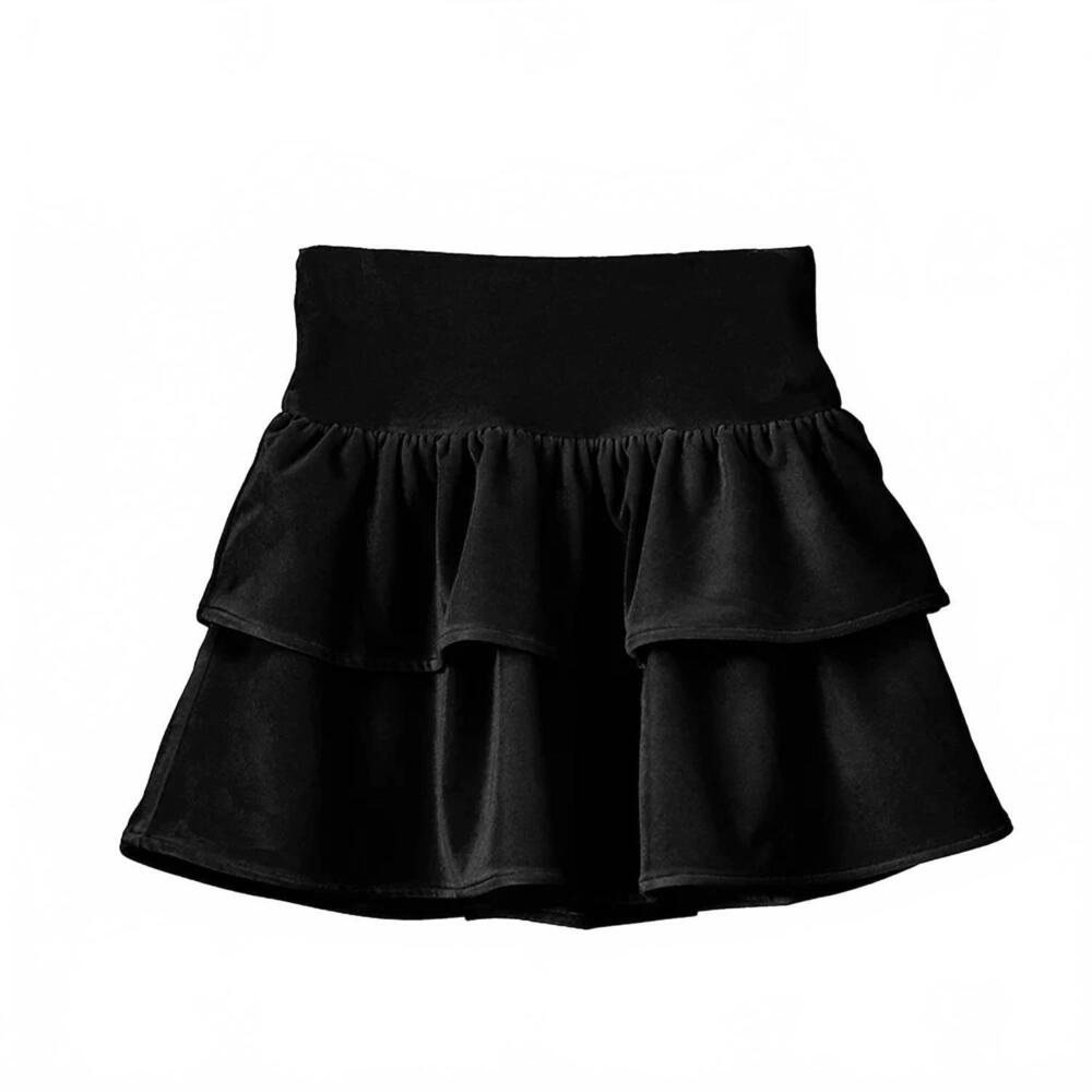 NEW MAYORAL girl's velvet pull-on skirt in black